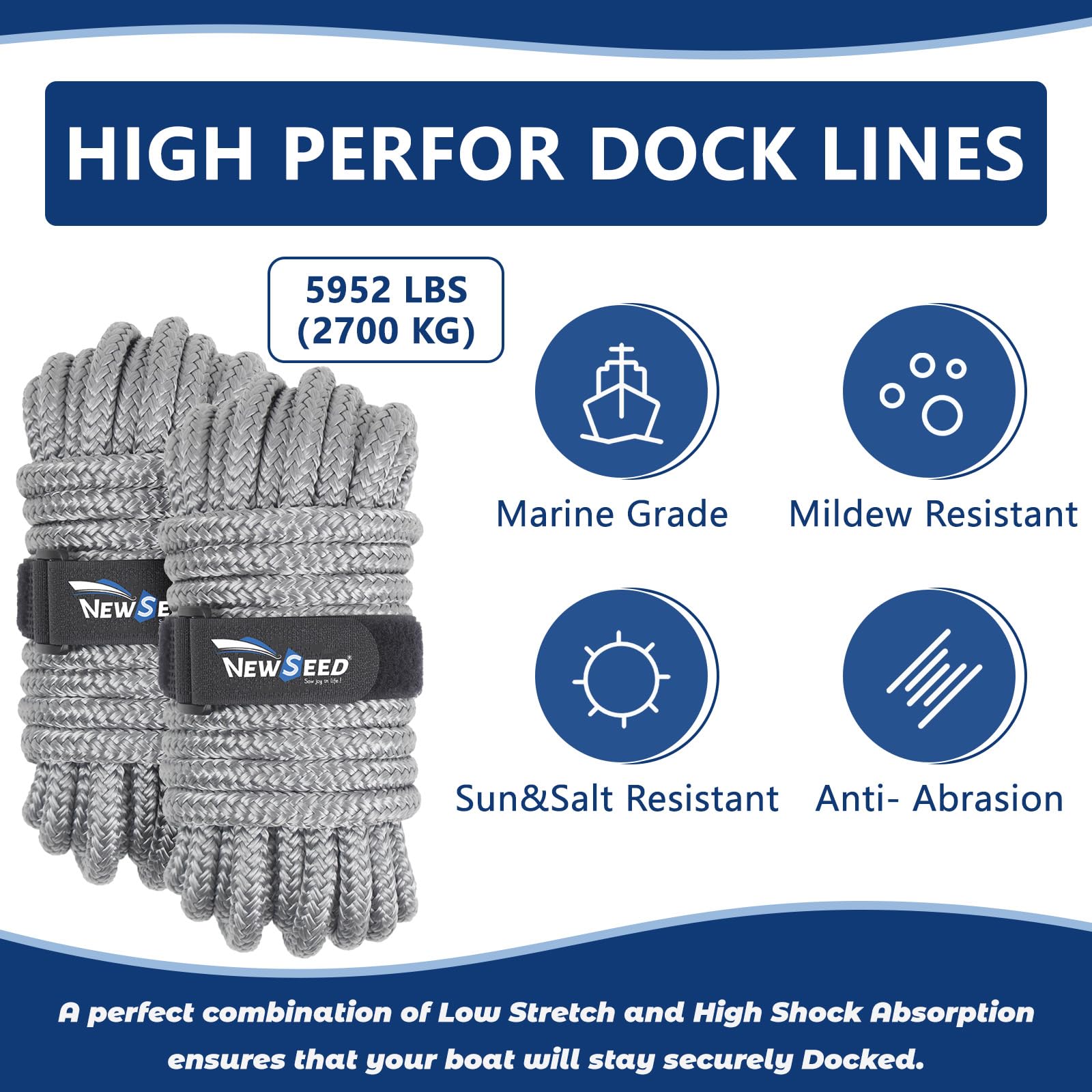 MALZE NEWSEED rope ends and self-fastening ties for tidy storage and organized deck gear