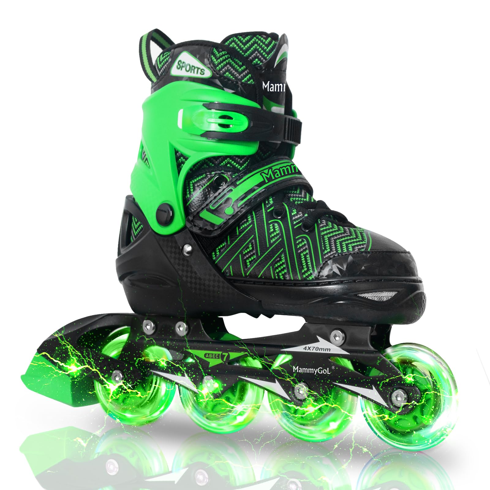 MammyGol front packaging showing stamped logo and complete skate set, ready to gift