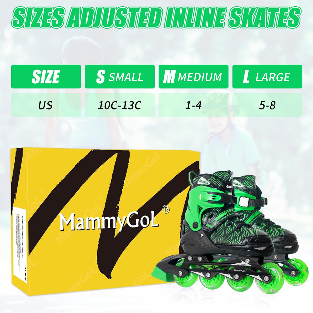 MammyGol skates in use with a child skating outdoors demonstrating stability