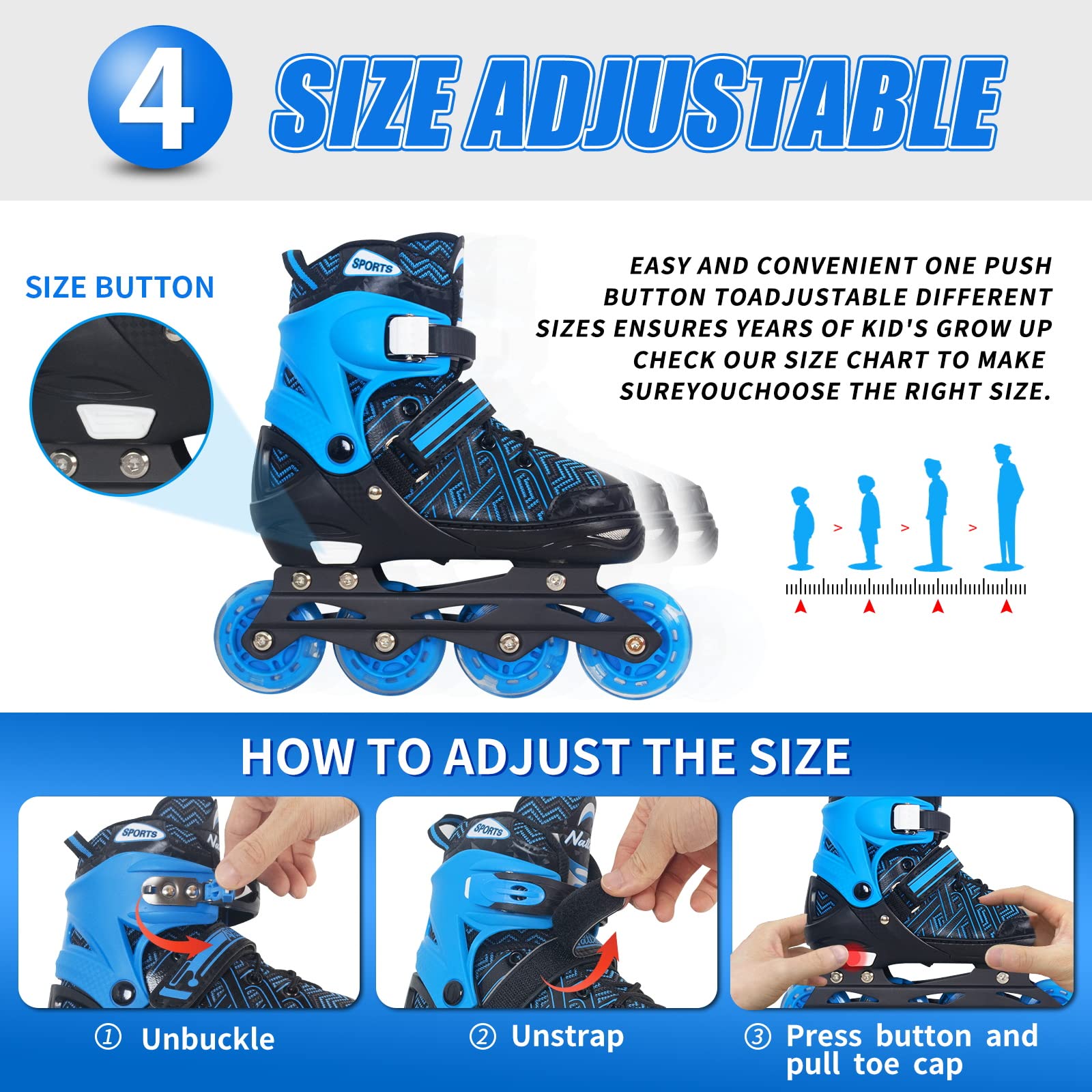 MammyGol adjustable mechanism detail showing growth-ready sizing benefit