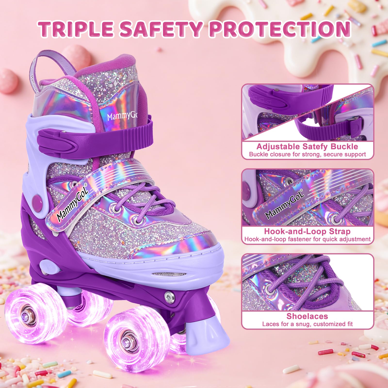 MammyGol triple-closure detail demonstrating secure ankle support