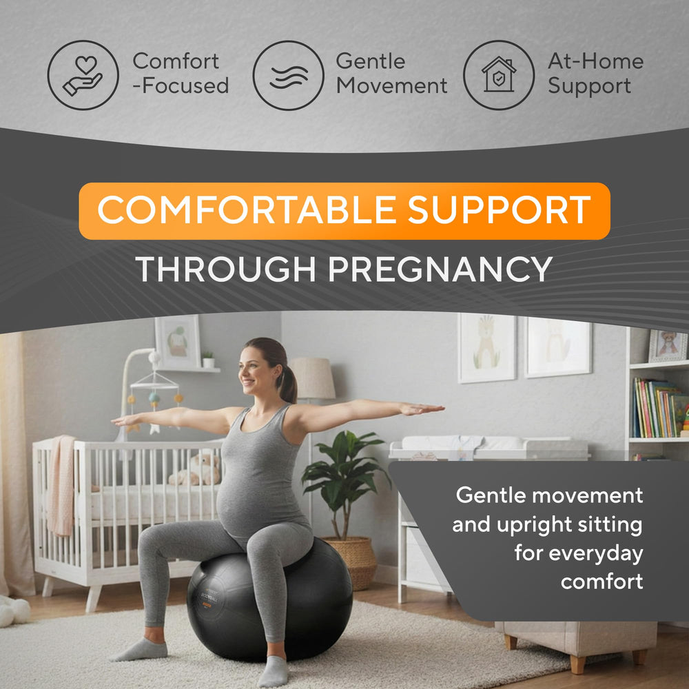 MANTRA SPORTS ball used as an active office seat improving posture at desk