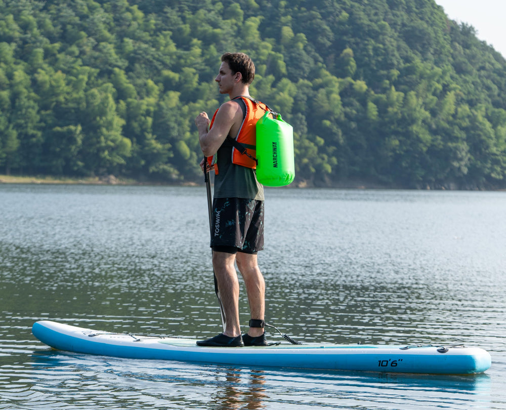 MARCHWAY attached to kayak D-ring keeping gear secured and within reach
