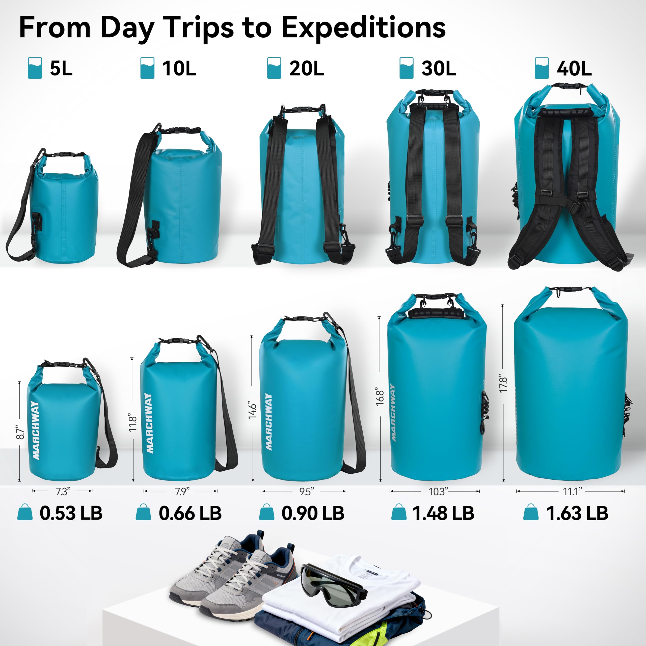 MARCHWAY backpack straps and handle showing comfortable carry and load distribution