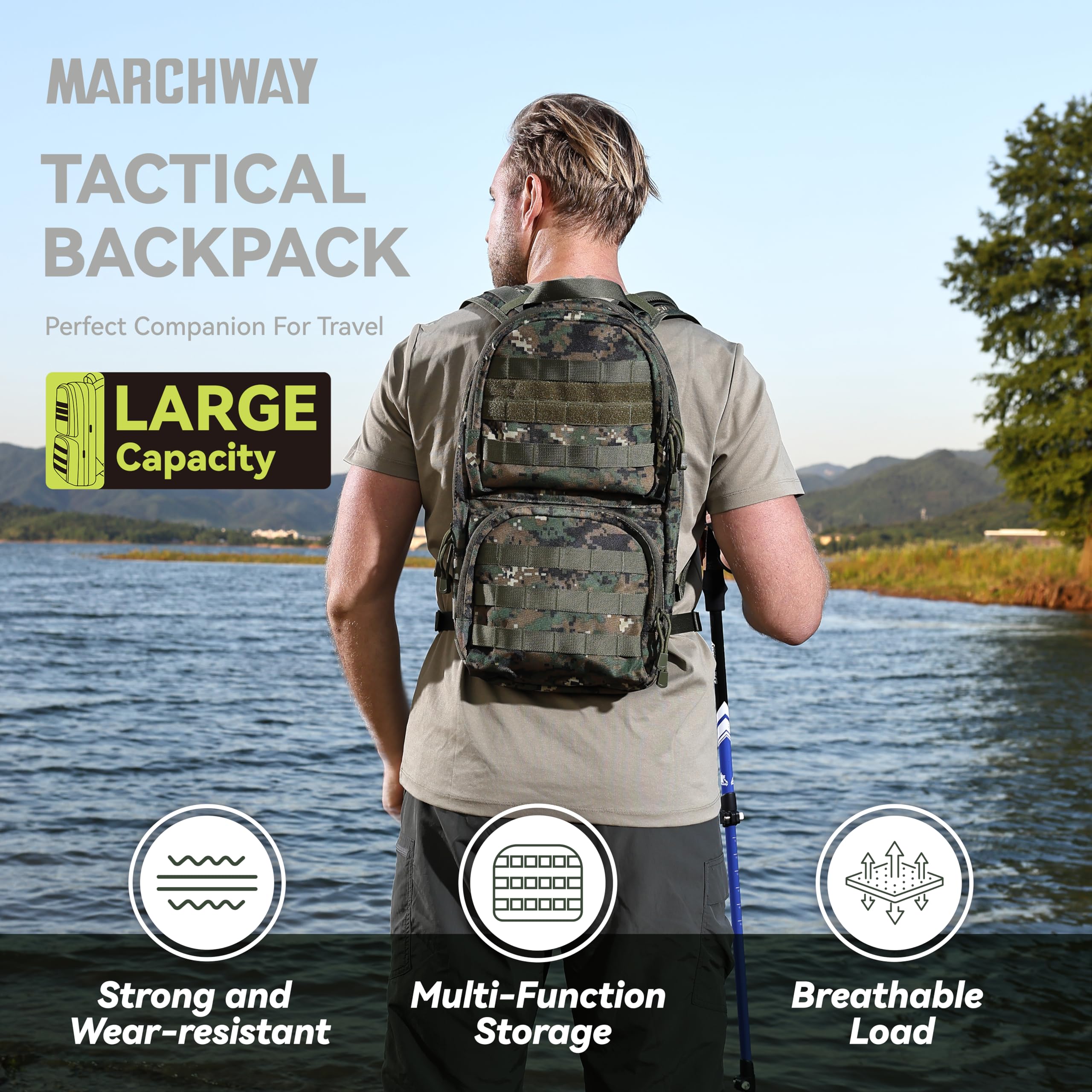 MARCHWAY close-up of 3L TPU bladder wide mouth for easy filling and cleaning