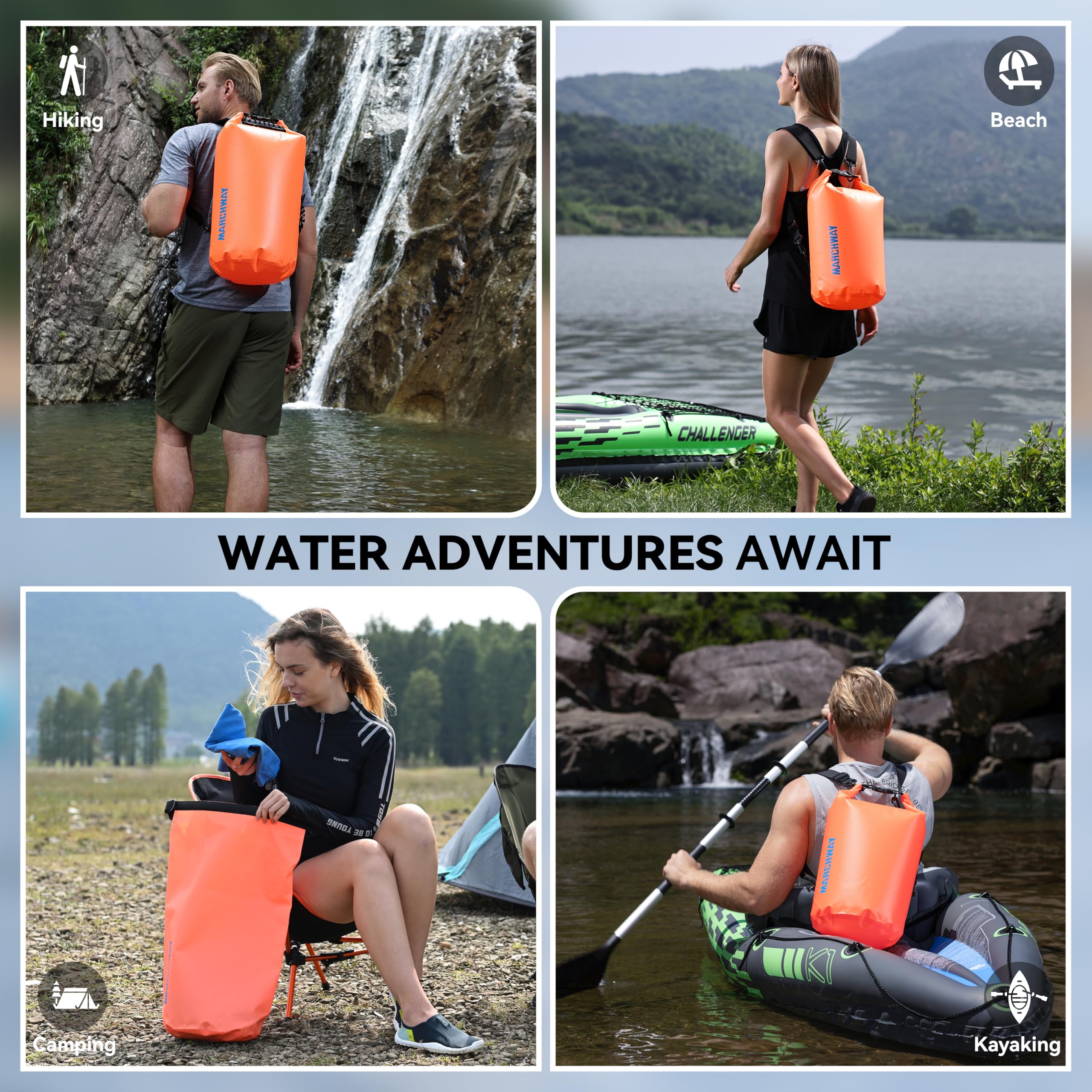 MARCHWAY open 20L with packed contents showing organized, protected storage
