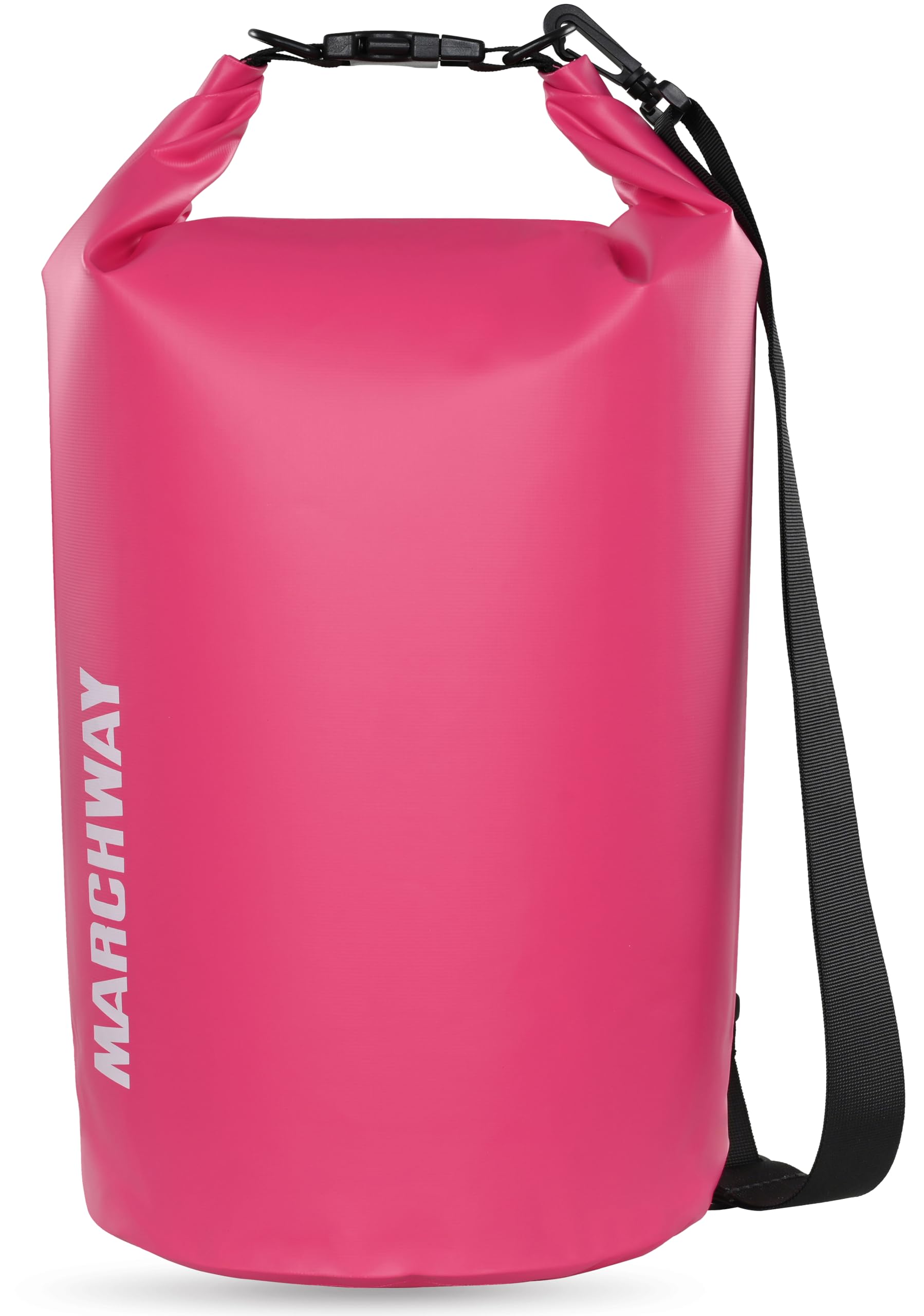 MARCHWAY front view showing pack shape and roll-top closure for dry protection