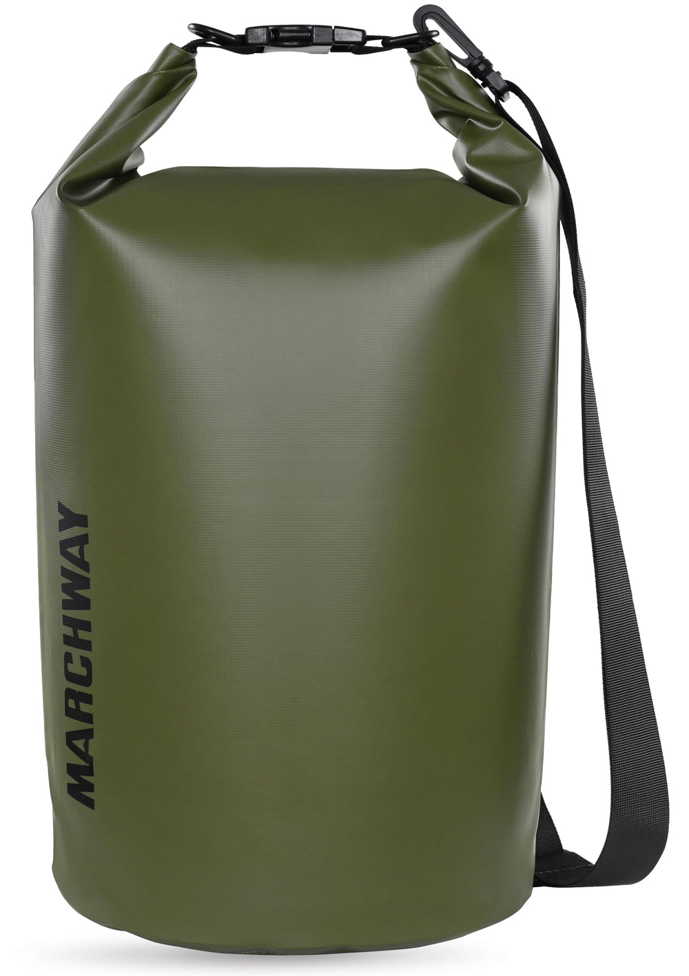 MARCHWAY front view roll-top closed showing waterproof protection and easy carry