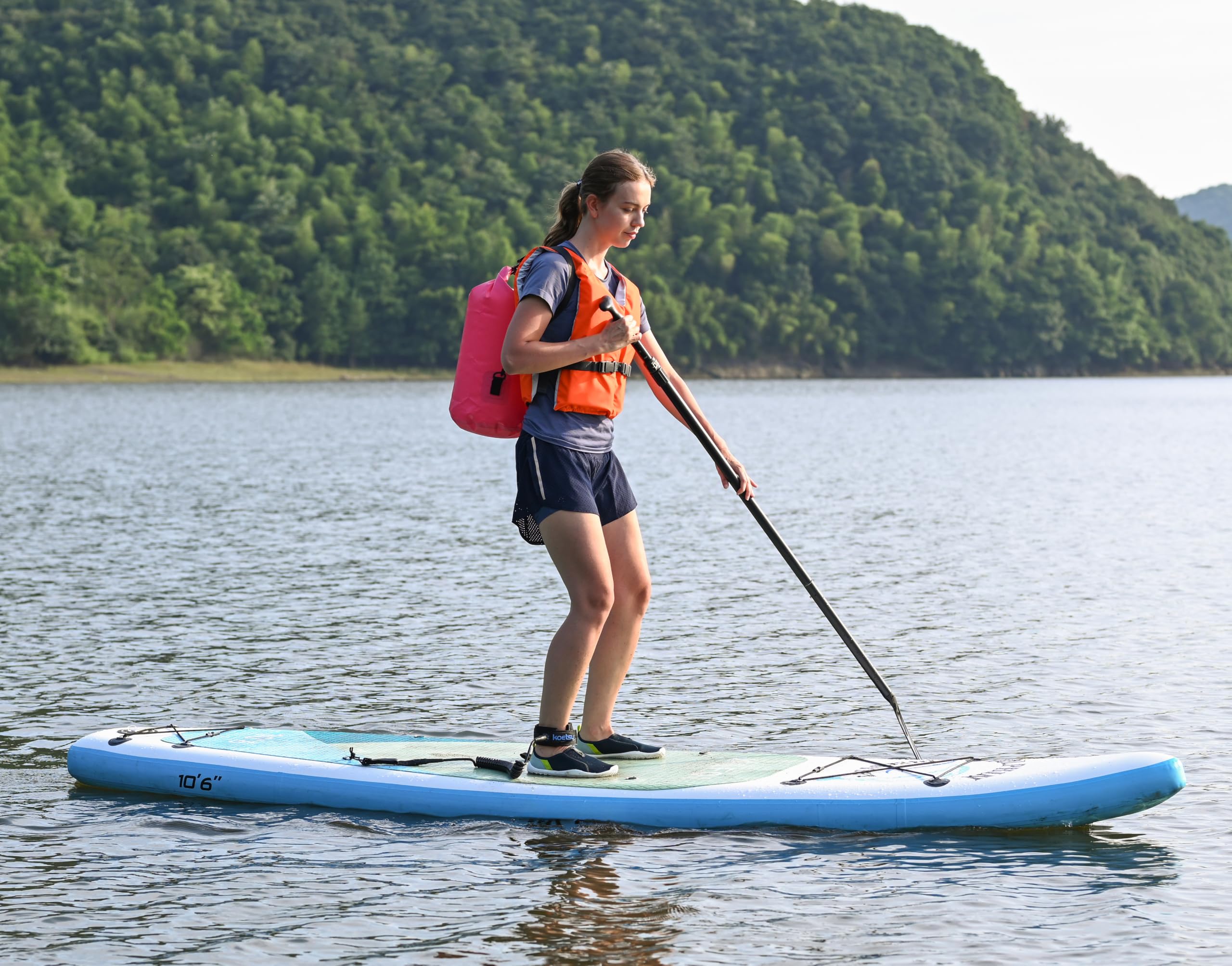 MARCHWAY tethered to kayak deck showing secure attachment and onboard safety