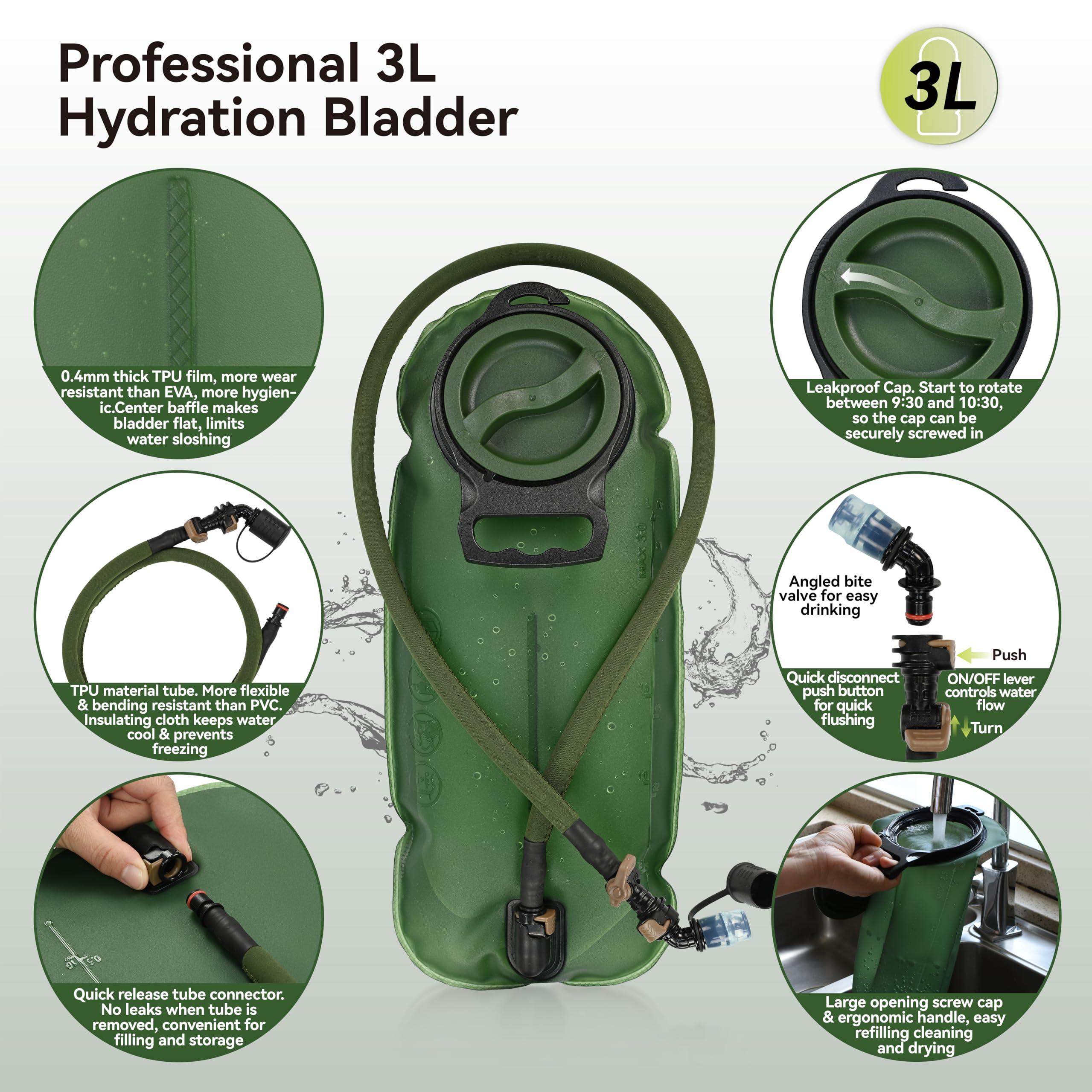MARCHWAY lifestyle image of hiker drinking from bladder hands-free hydration