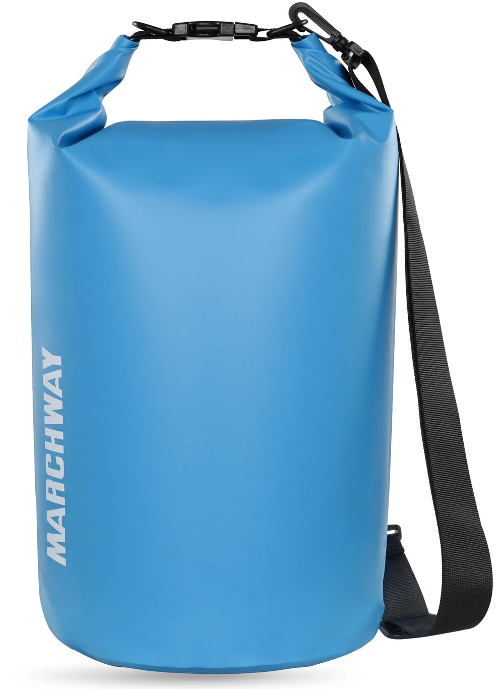 MARCHWAY roll-top front view showing secure closure and easy buckle access benefit