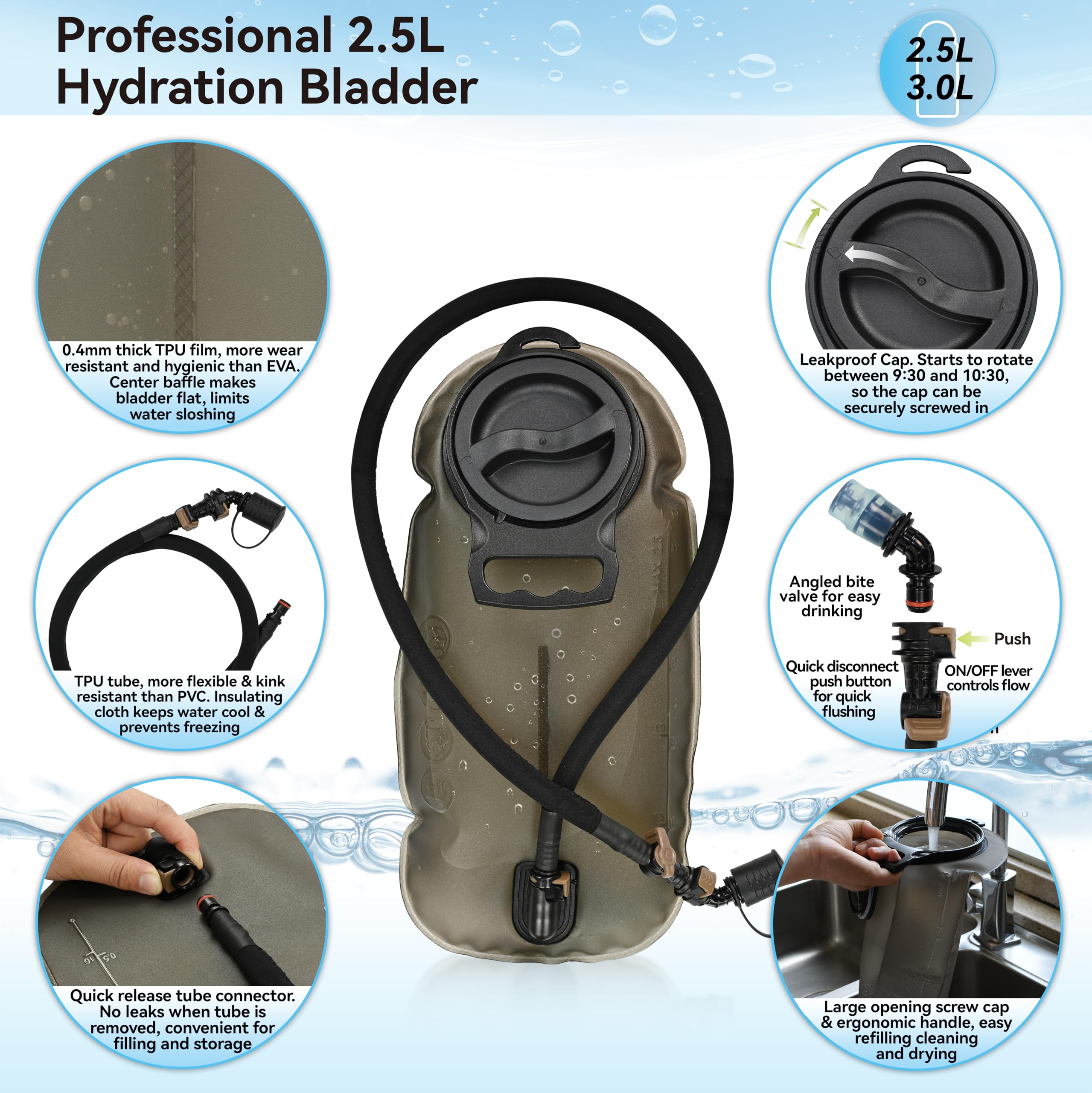 MARCHWAY padded shoulder strap and heavy-duty buckle for stable carry