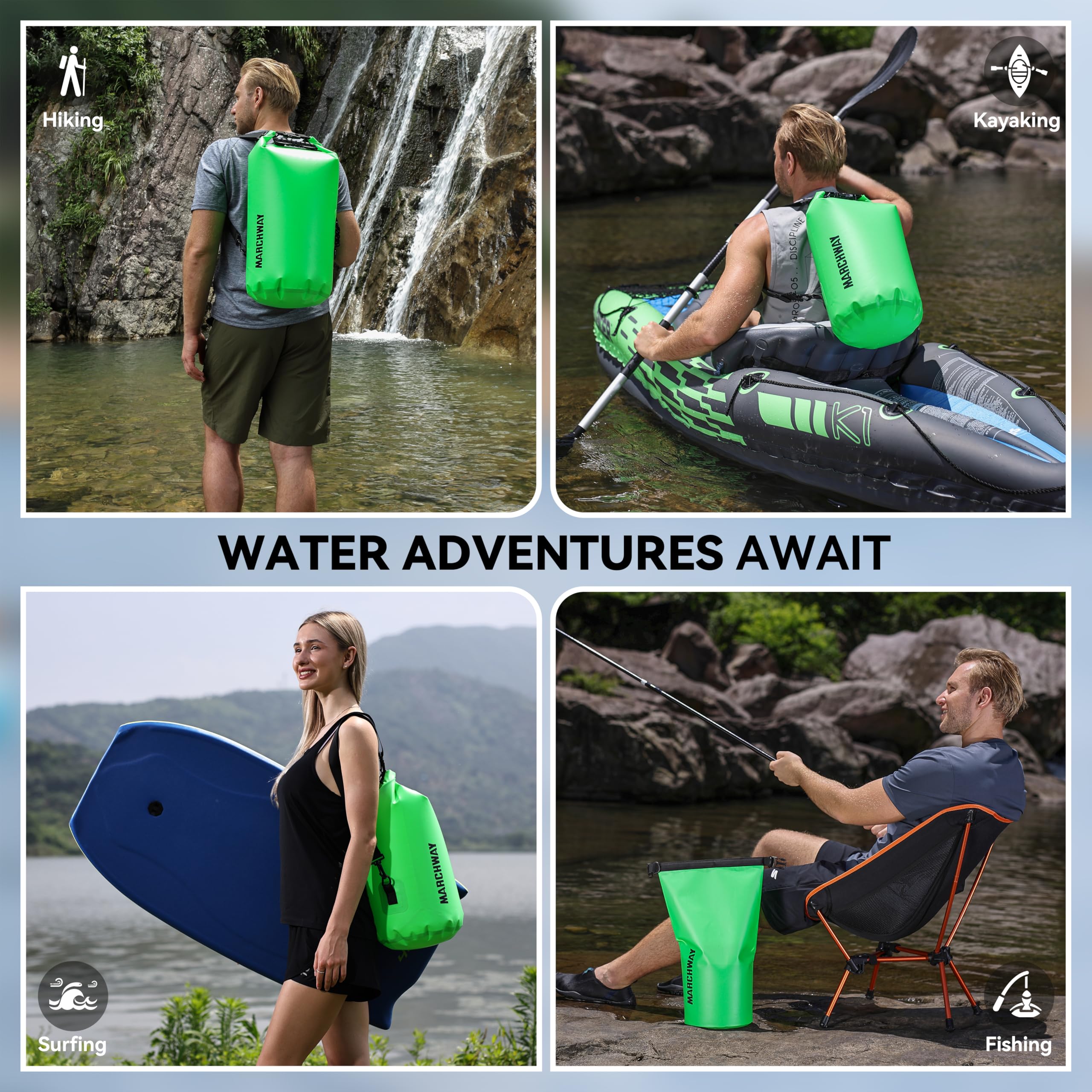 MARCHWAY size comparison 5L 20L 40L helping choose right capacity for trips