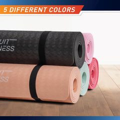 MARCY rolled mat with carrying strap demonstrating easy transport and convenience