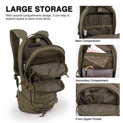 Mardingtop open interior showing separate hydration sleeve and mesh zip pocket organization