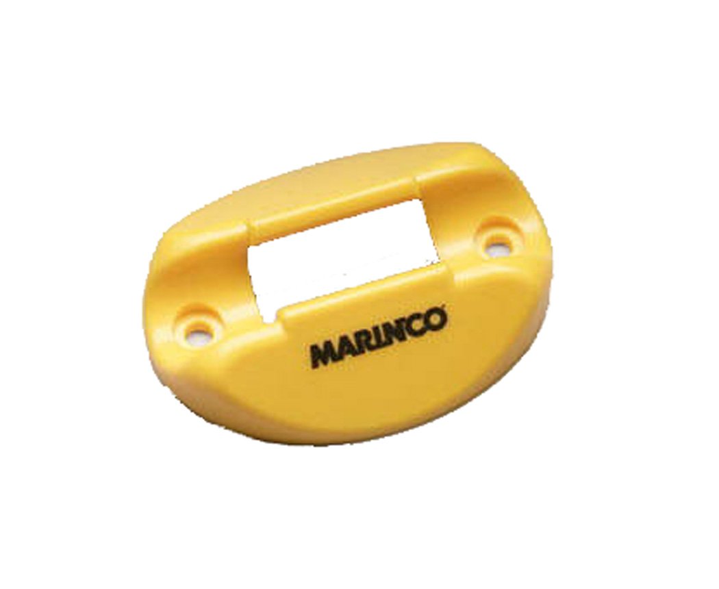 Marinco clip front view showing yellow clips and easy-install benefit
