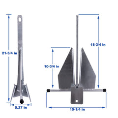 MARINE SYSTEM close-up of fluke anchor detail highlighting corrosion-resistant plating