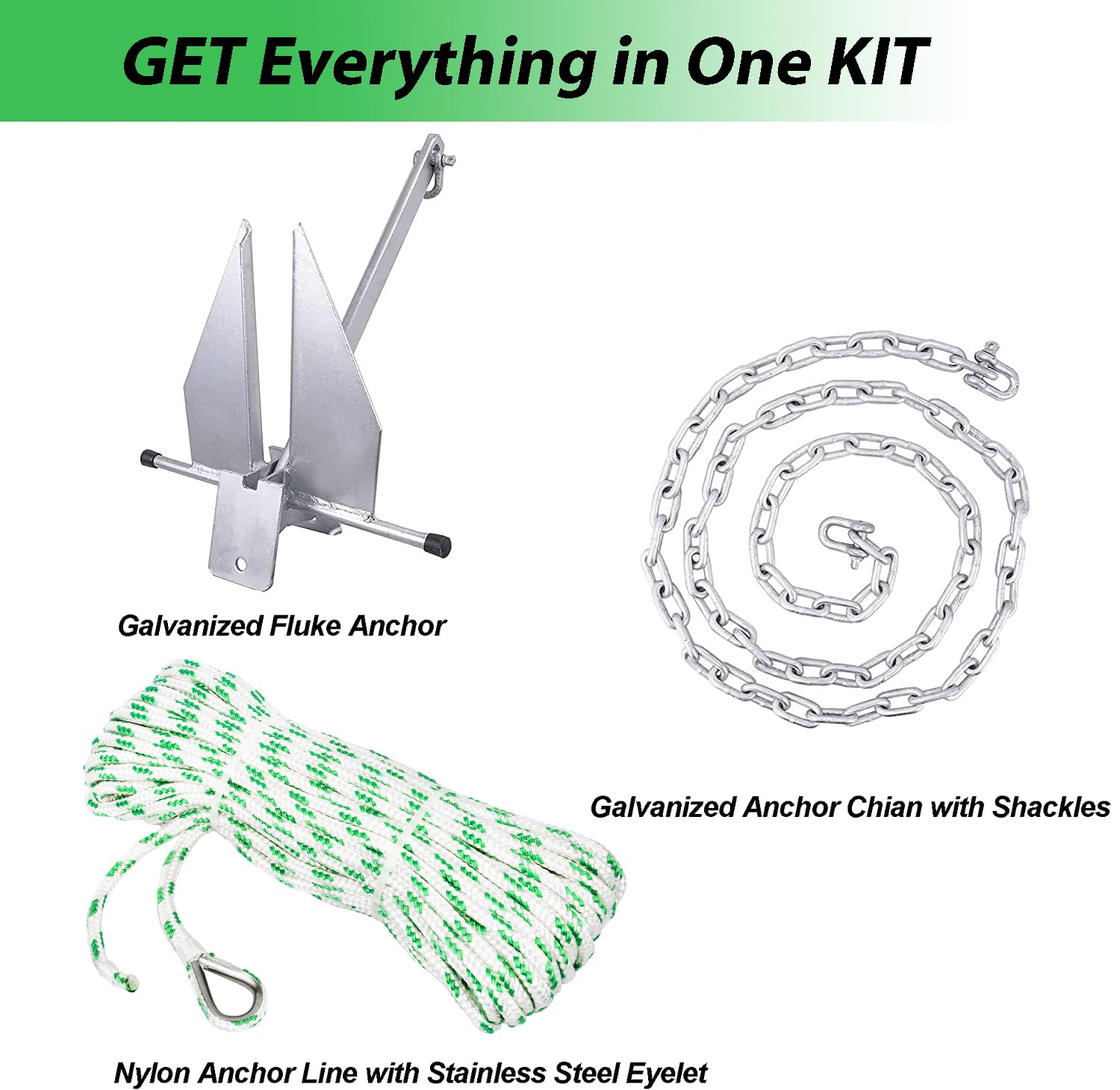 MARINE SYSTEM nylon rope with stainless thimble connection reducing wear at the eye