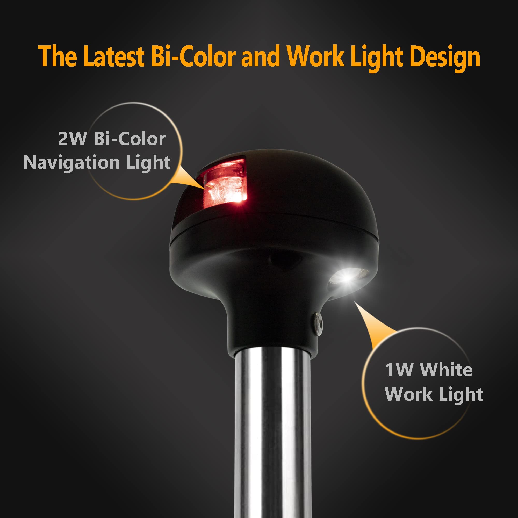 MARINE SYSTEM close-up of LED lenses, highlights durable low-power illumination