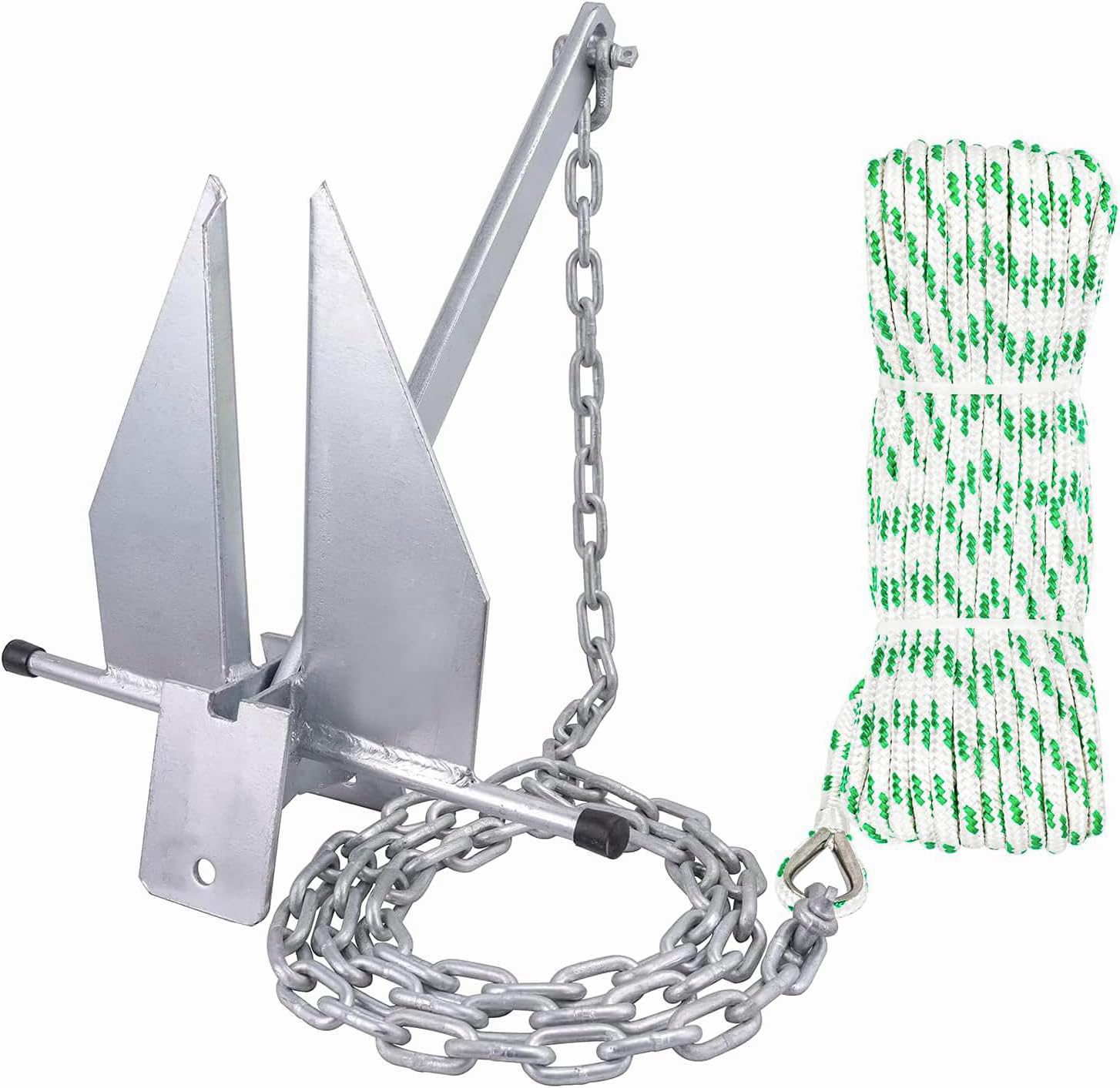 MARINE SYSTEM fluke anchor front view showing durable galvanized finish and stable design