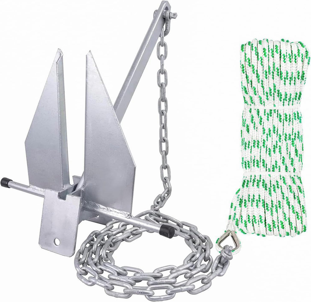 MARINE SYSTEM fluke anchor front view showing durable galvanized finish and stable design