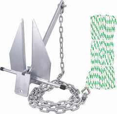 MARINE SYSTEM fluke anchor front view showing durable galvanized finish and stable design