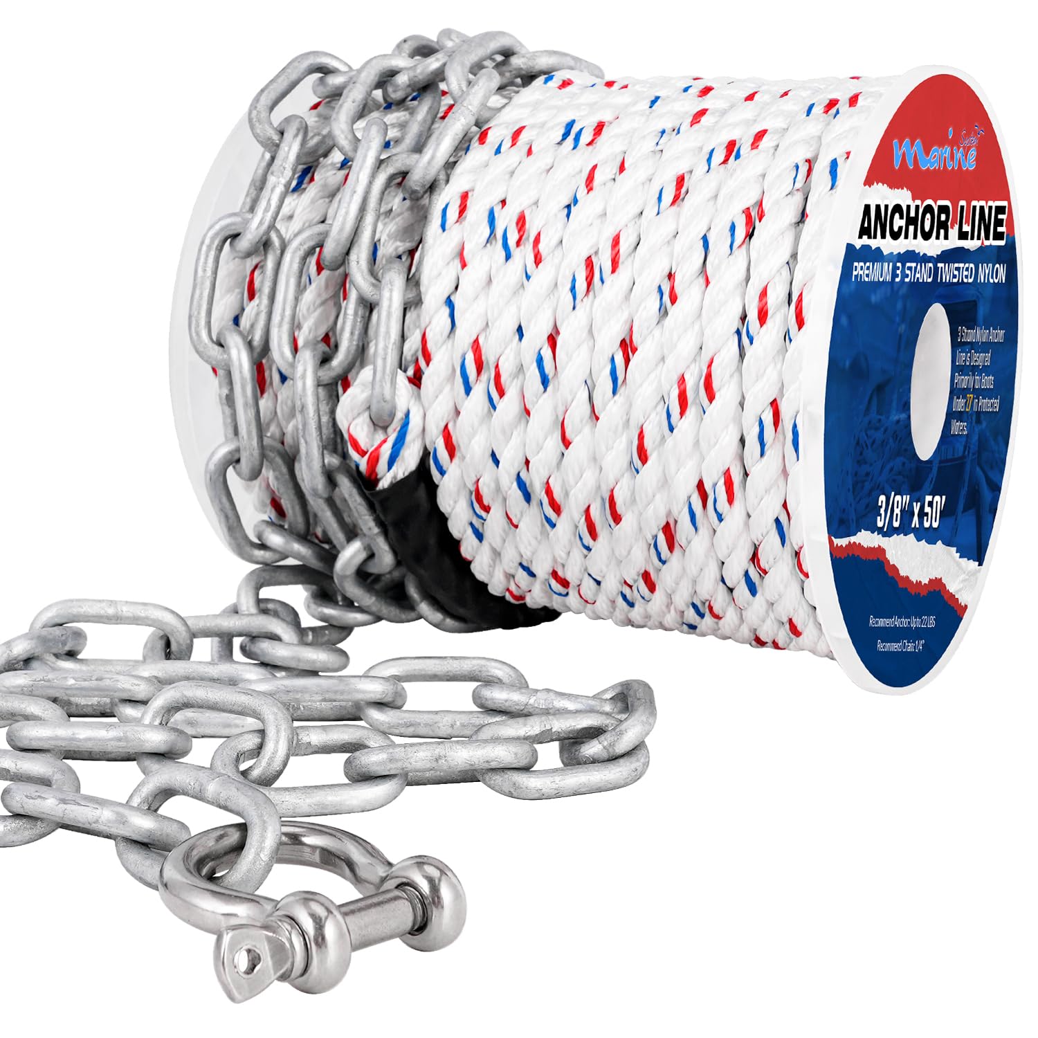 MARINE SYSTEM close-up of nylon three-strand rope texture demonstrating durability and grip