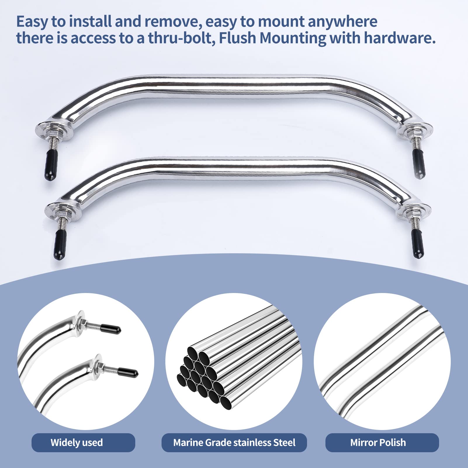Marinebaby handle mounted in shower showing slip-resistant support