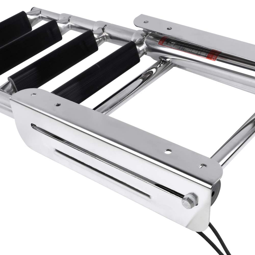 Marinebaby bungee cord detail holding ladder steps securely when stowed