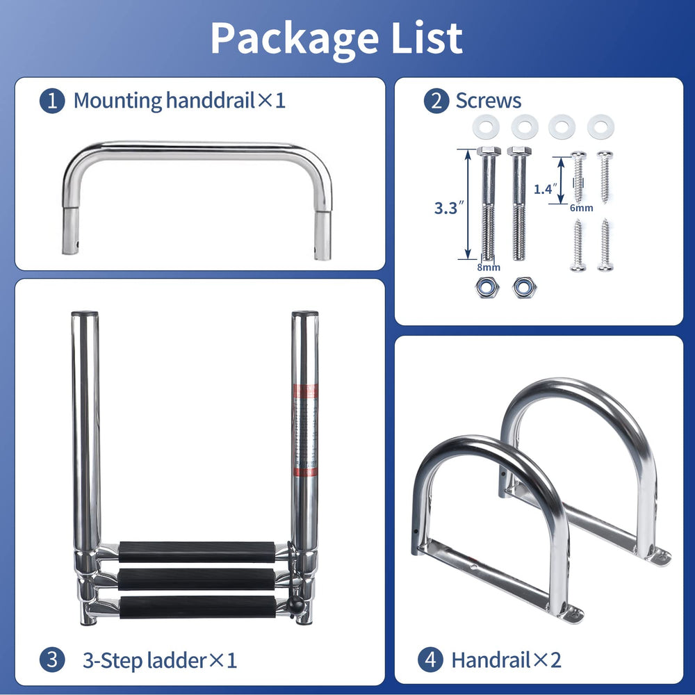 Marinebaby reusable bungee strap holding ladder stowed for safe cruising