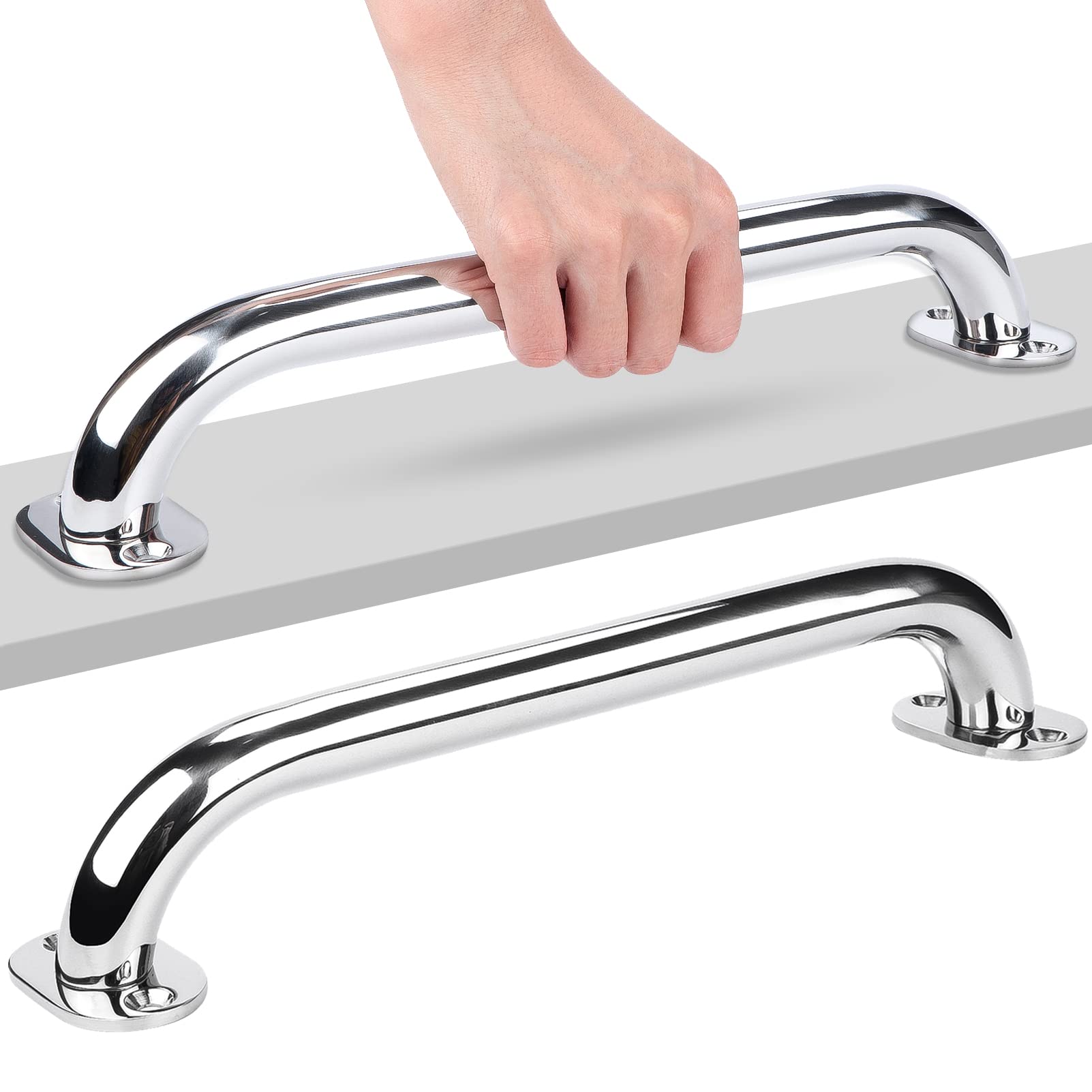 Marinebaby front view handrail showing sleek polished finish and reliable grip