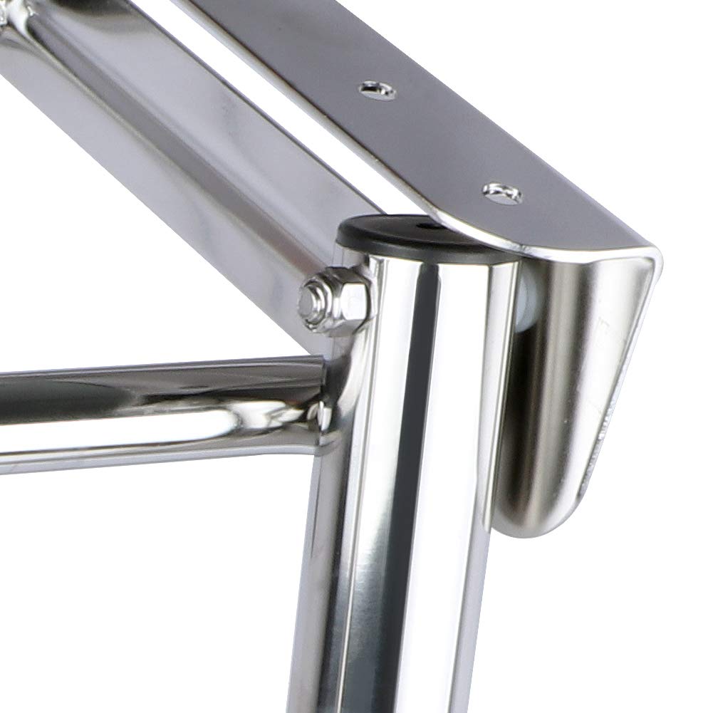 Marinebaby ladder installed on pontoon deck demonstrating easy swimmer access