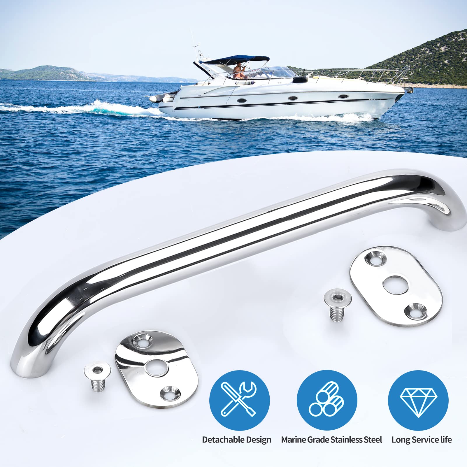 Marinebaby mounting plate detail showing screw holes and sturdy base for secure install