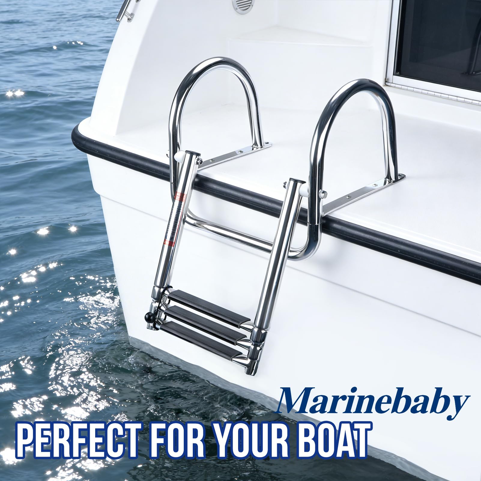 Marinebaby quick-release bracket detail enabling fast installation and removal