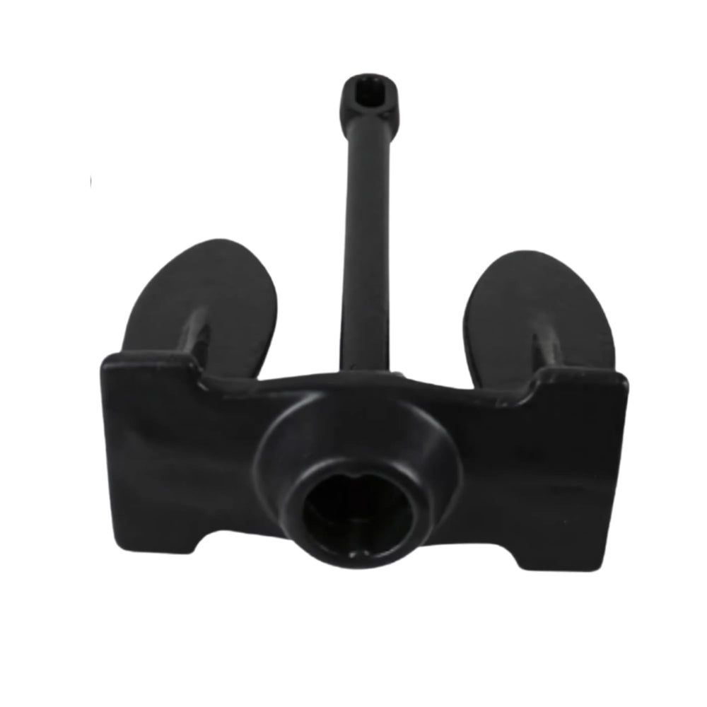 MarineNow anchor beside a family boat at a lake showing reliable anchoring