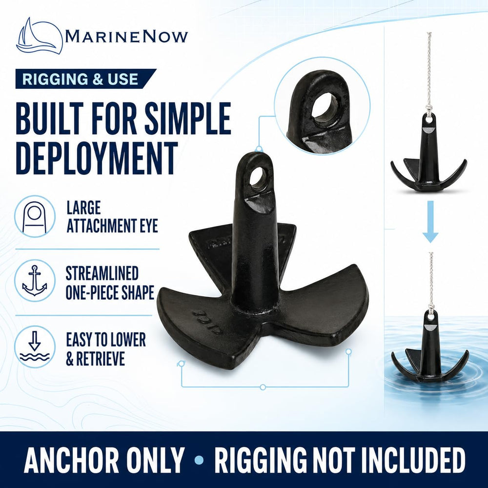 MarineNow anchor on river shore lifestyle shot showing practical freshwater use