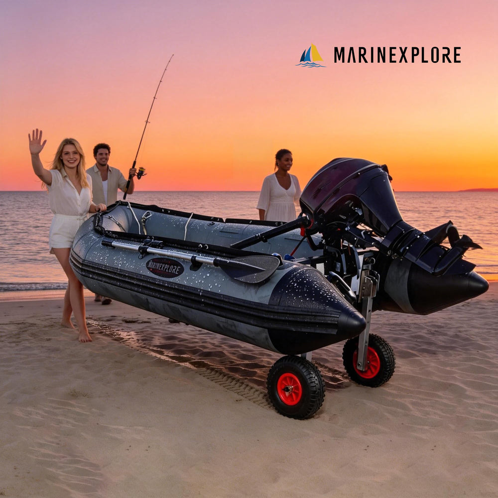 marinexplore in beach launch scene, simplifies solo boat launching