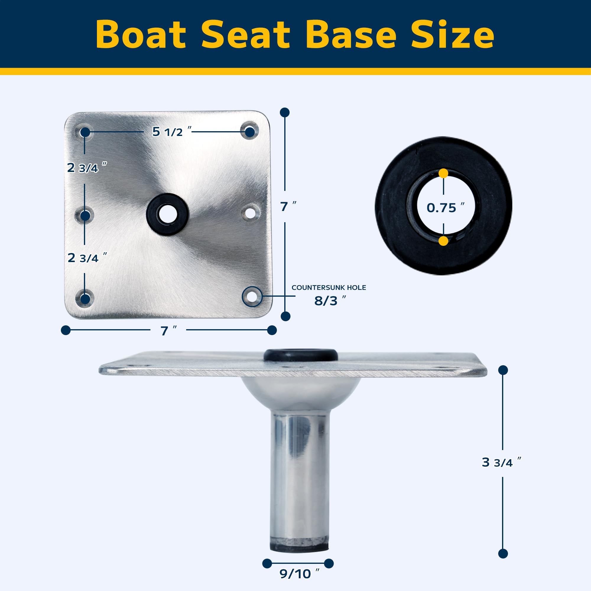 marinexplore detail of 3/4 inch pin post socket interface showing precise fit and stable connection