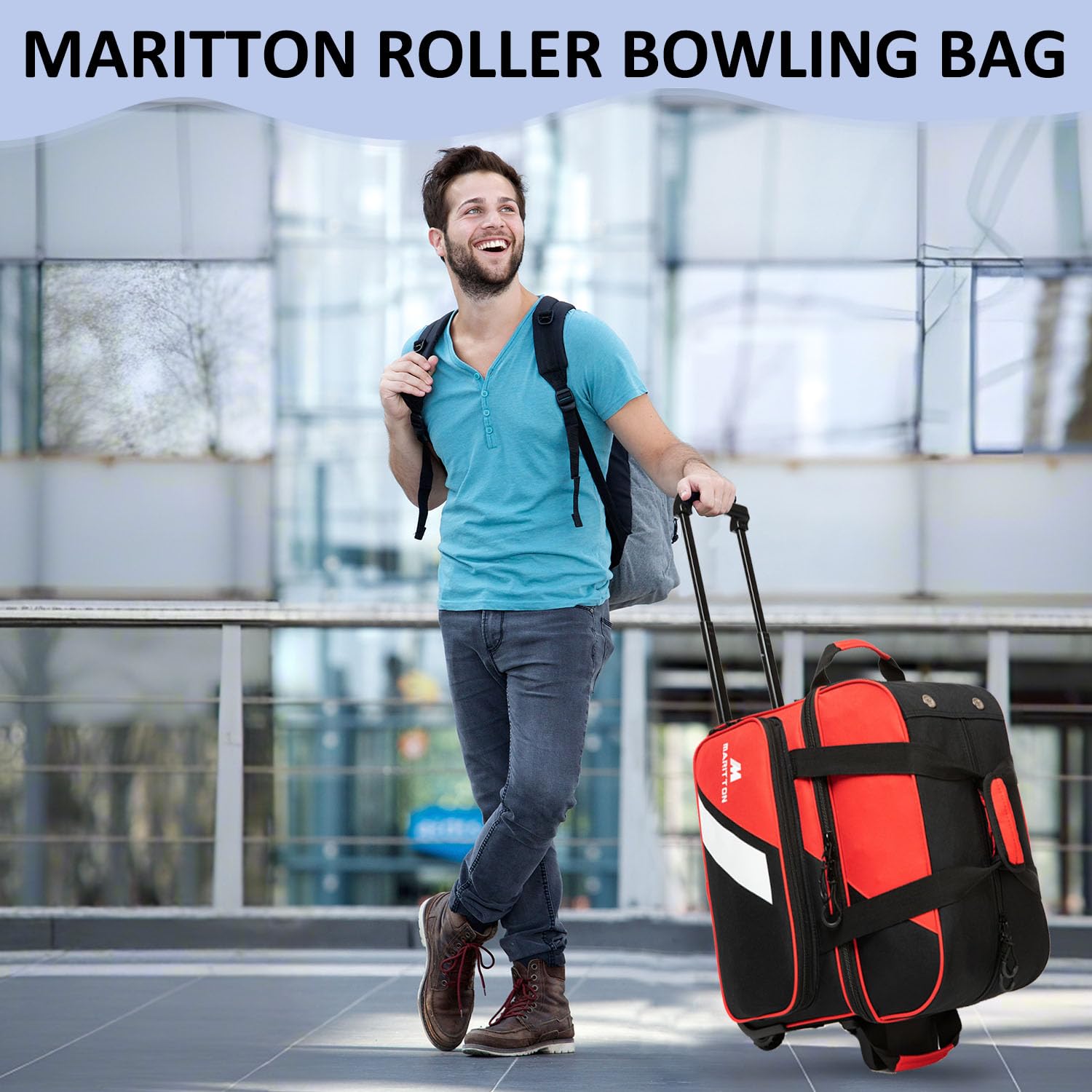 MARITTON bowling bag in alley lifestyle scene illustrating practical transport