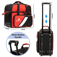 MARITTON telescoping handle extended to 36.6 inches for comfortable towing