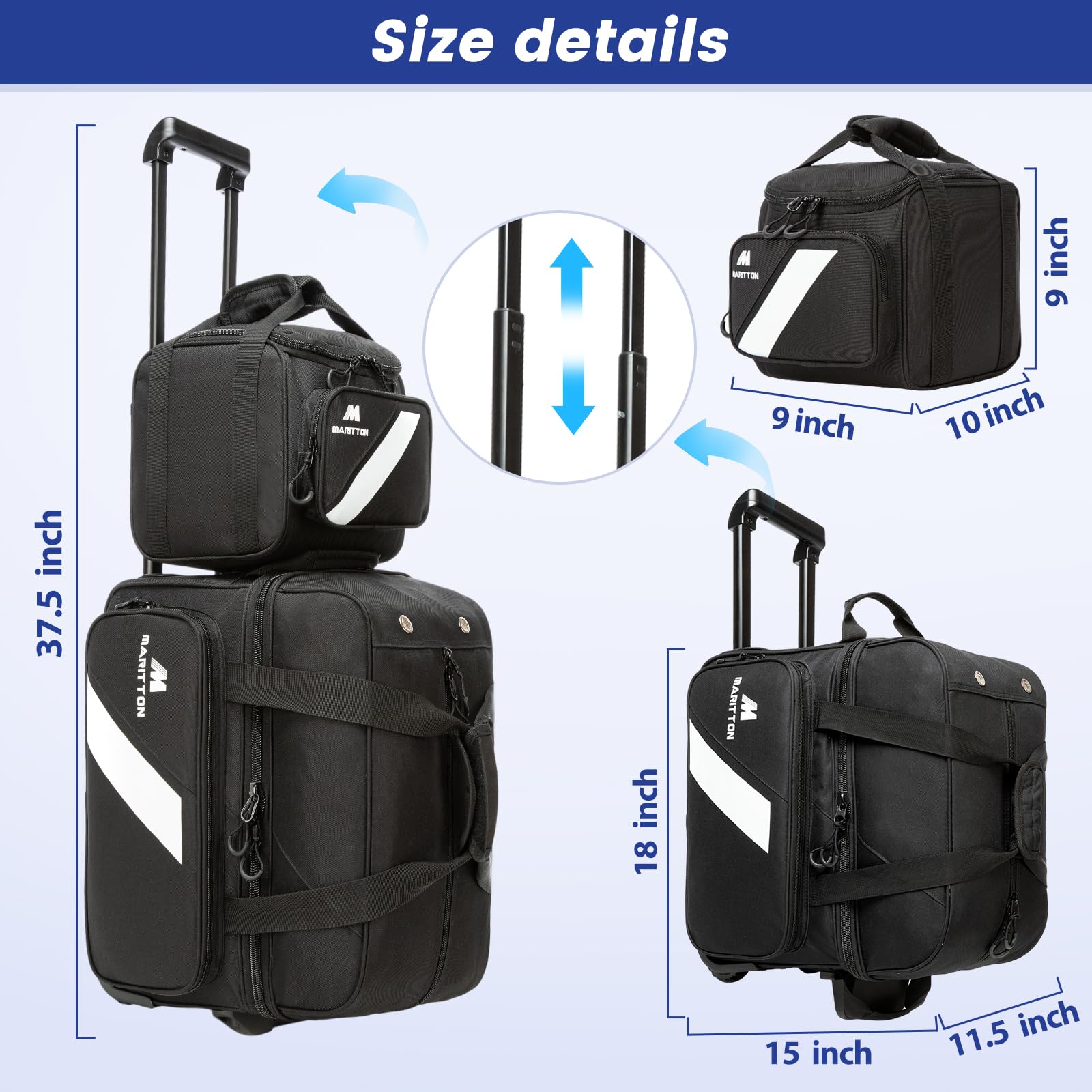 MARITTON side pockets with accessories visible, stores towels and personal items