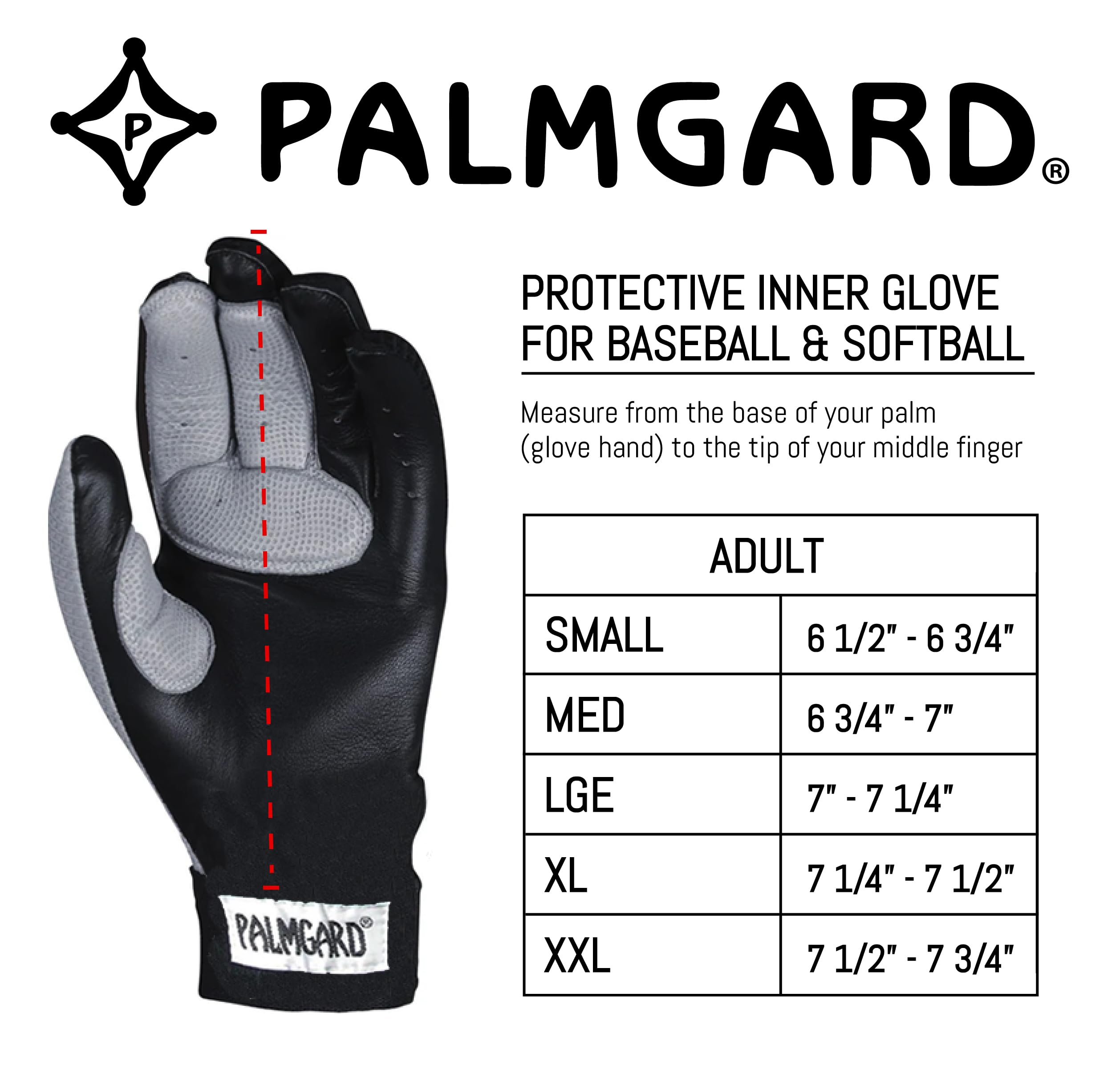 Markwort Palmgard Xtra worn inside glove demonstrating improved ball retention