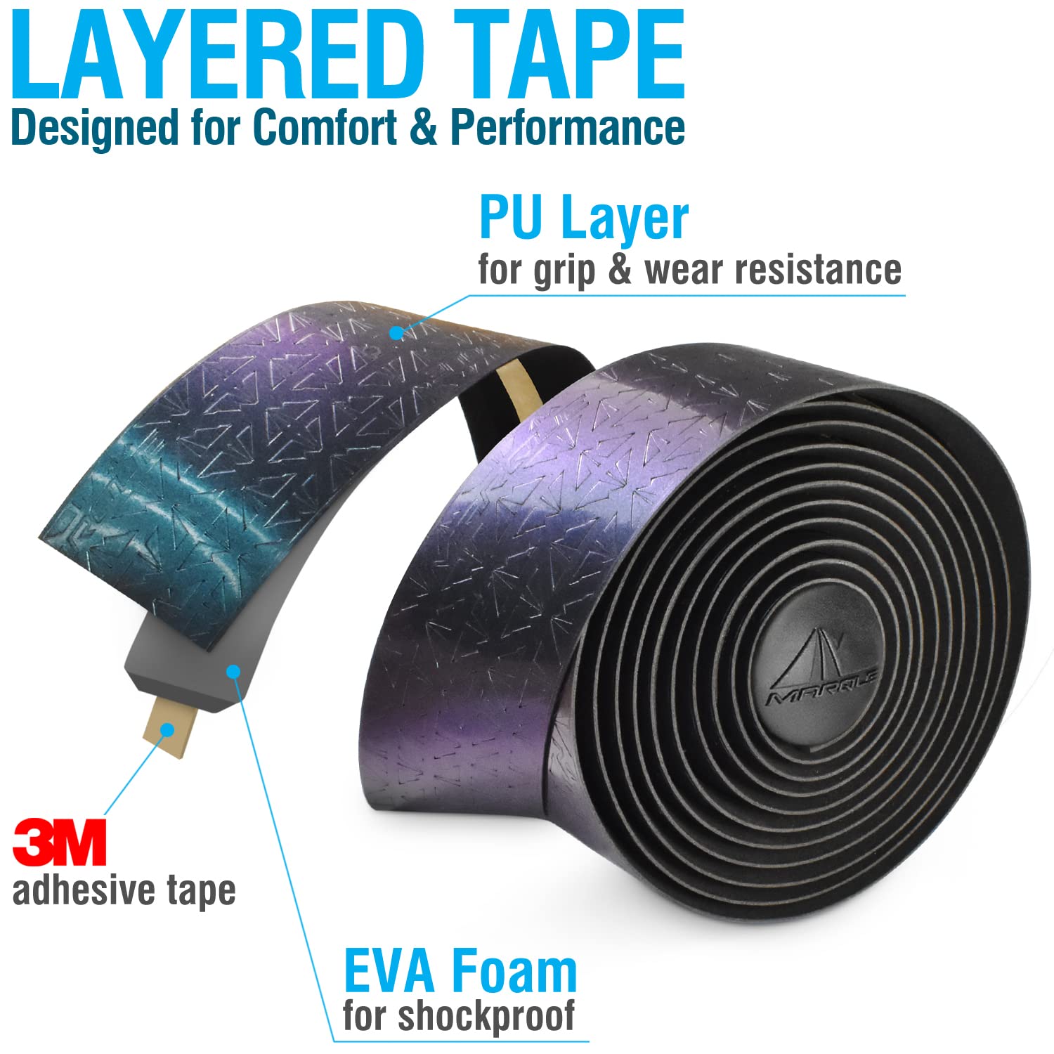 MARQUE Galaxy Plus bar end plugs and finishing tape displayed, demonstrates complete kit