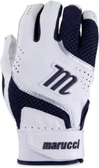 Marucci 2021 Code Youth batting glove navy front view showing fit and brand logo for improved grip