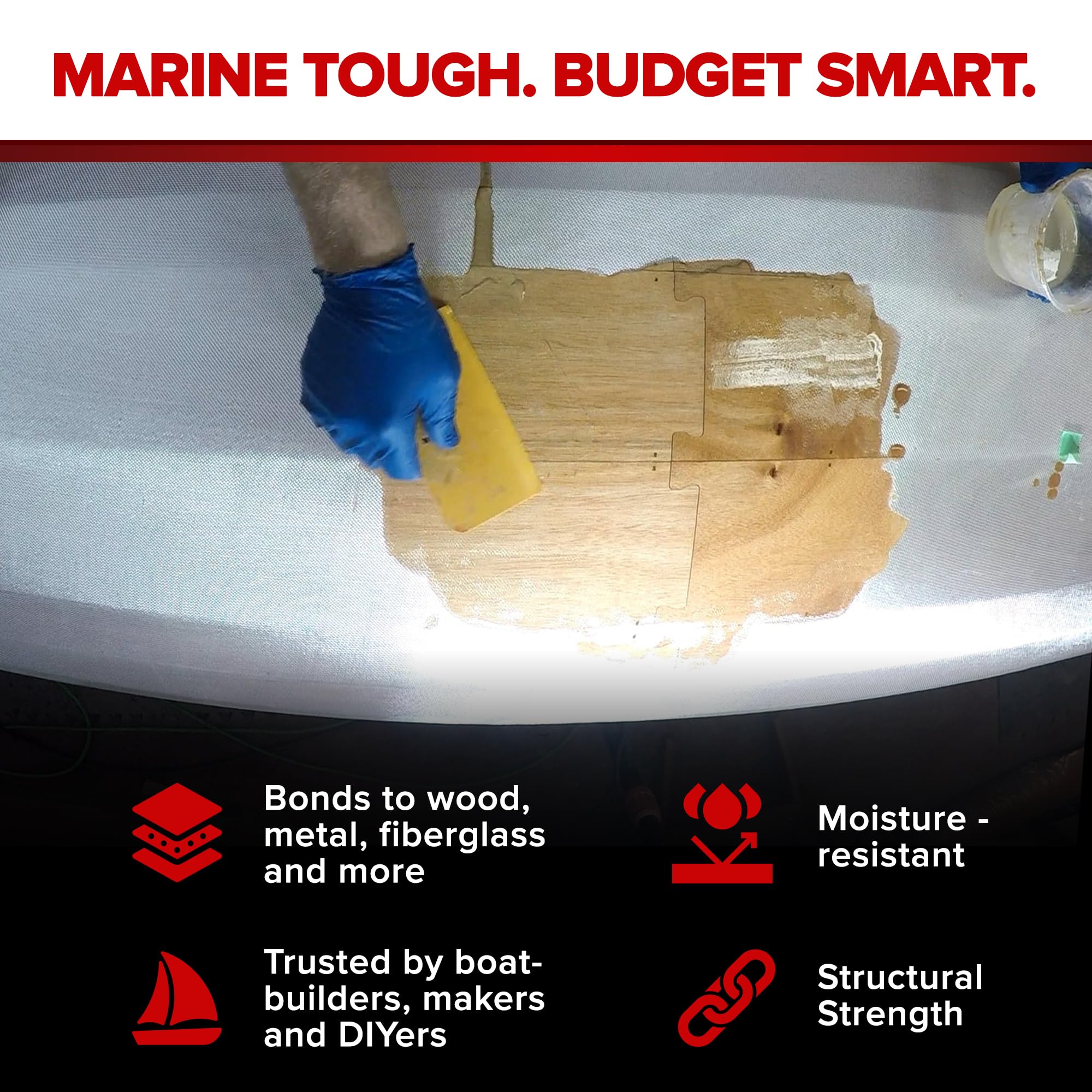 MAS epoxy mixed resin texture demonstrating smooth flow for wetting fabrics