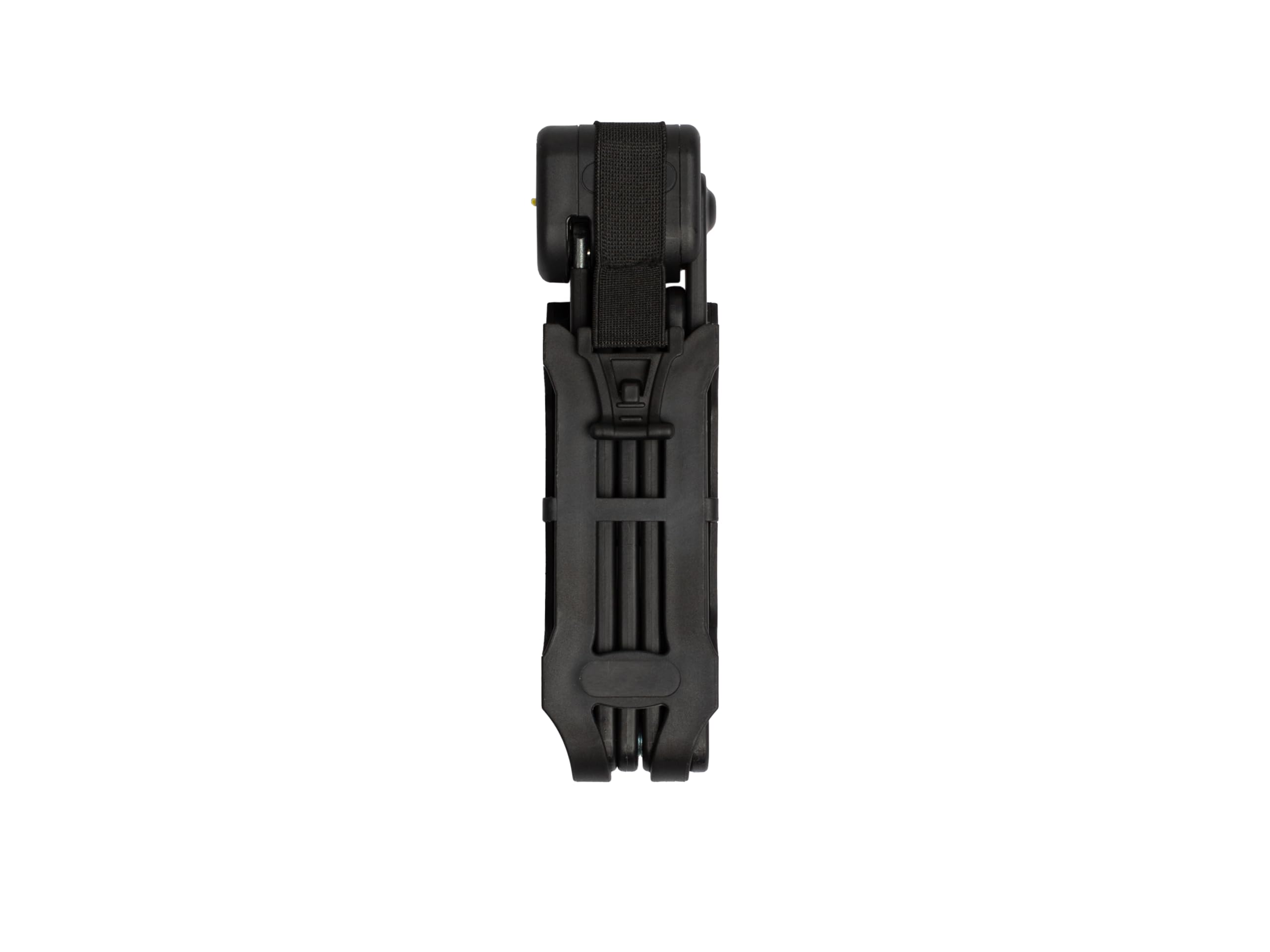 Master Lock unfolded lock securing bicycle frame to pole for protection