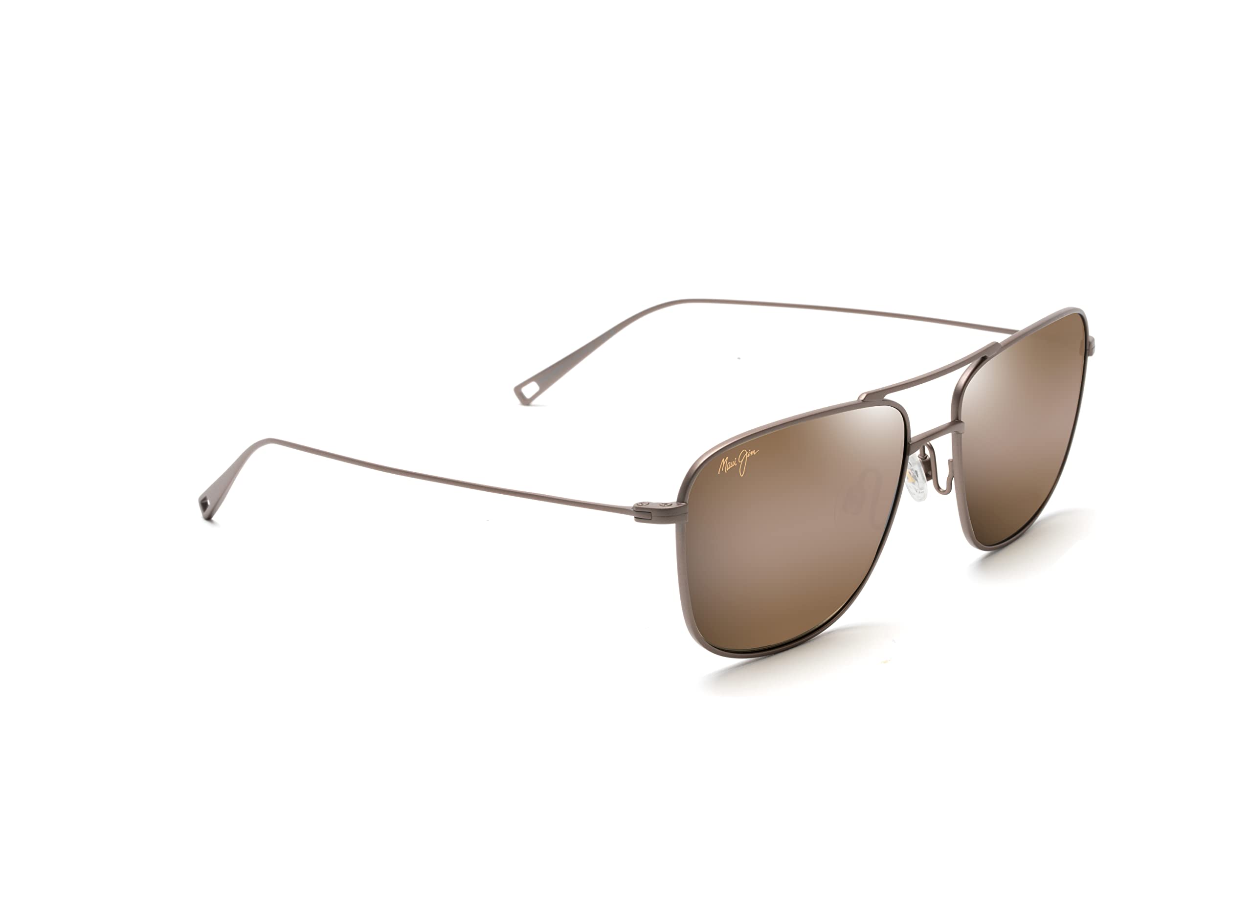 Maui Jim Mikioi hinge detail highlighting titanium build and durability benefit