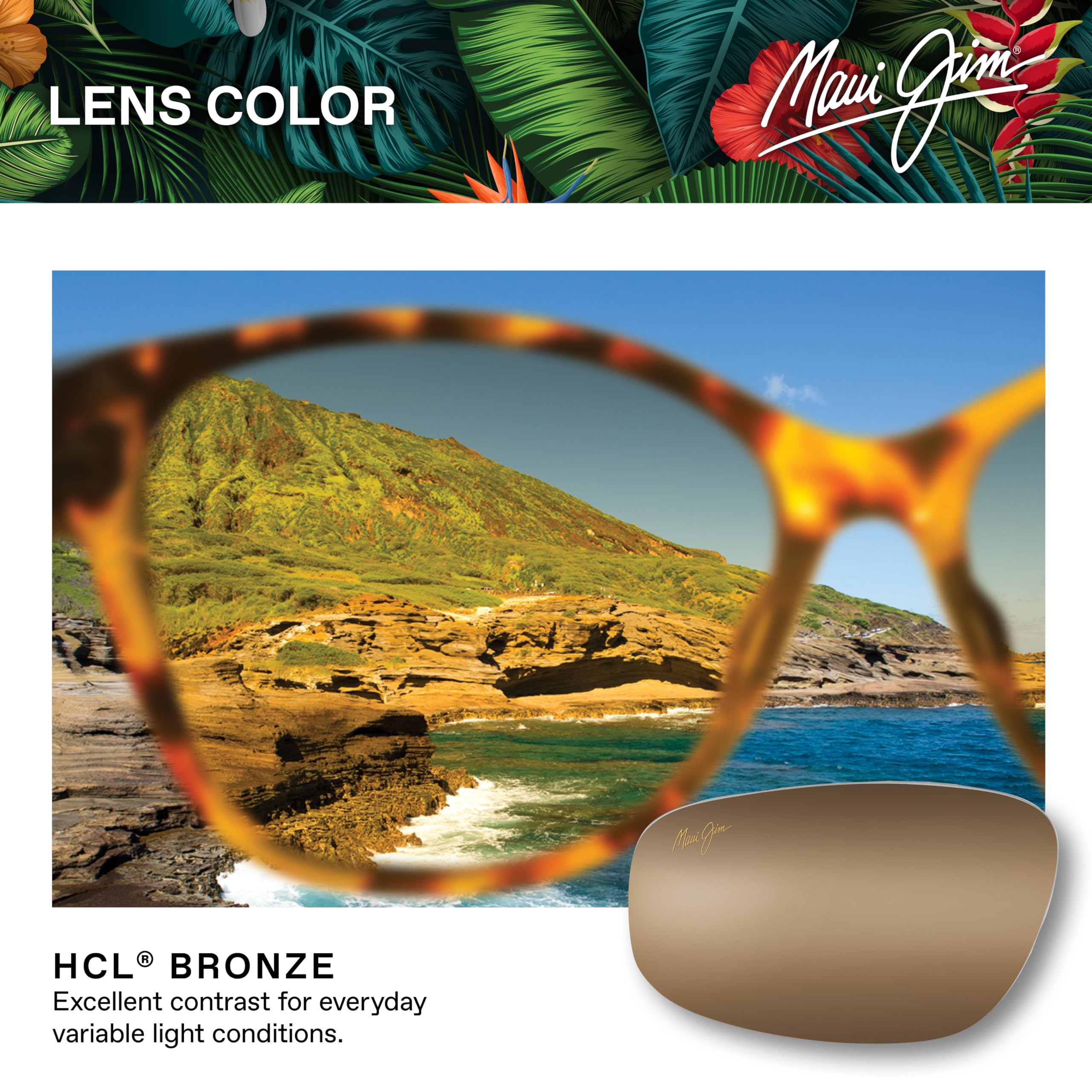 Maui Jim Mikioi on model at beach showing polarized glare reduction benefit