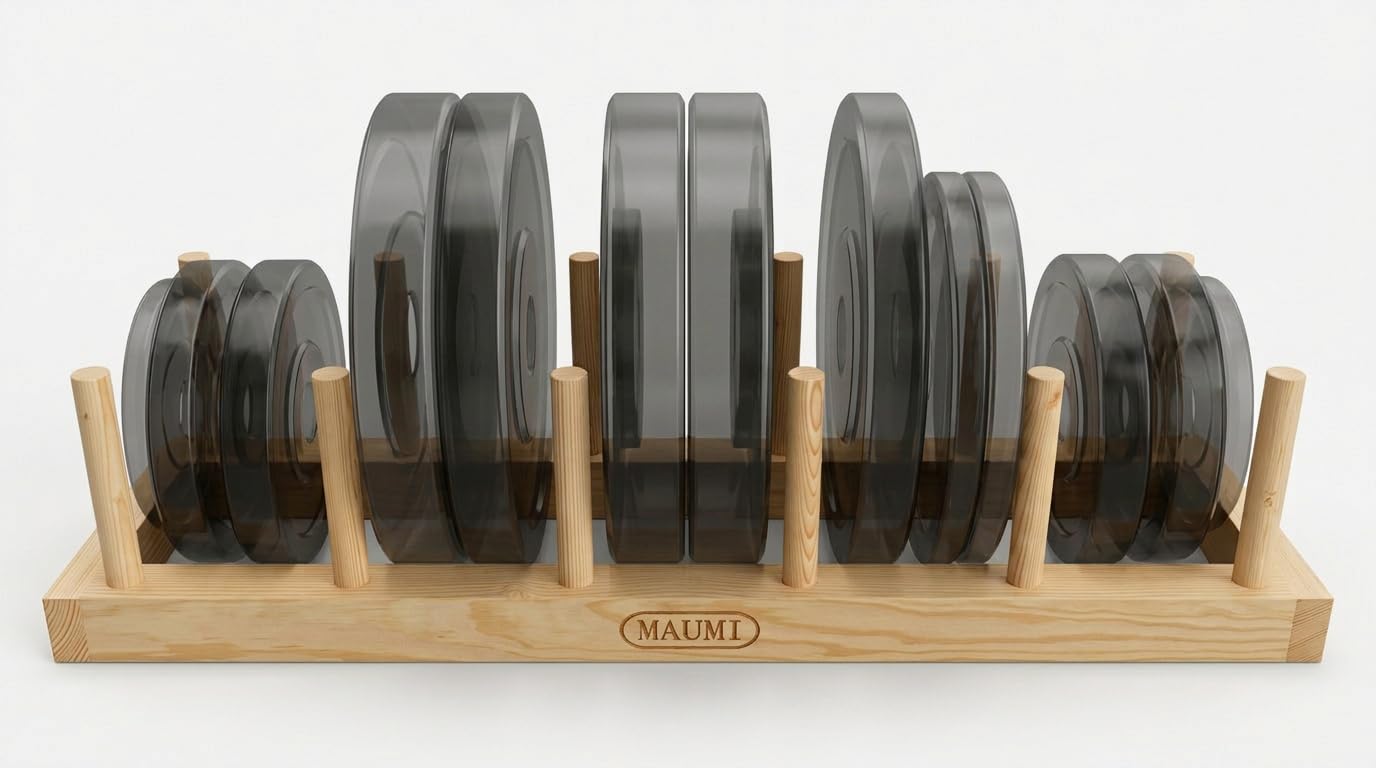 MAUMI front view of wooden rack showing stable storage and neat organization