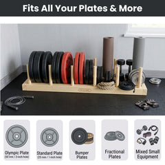 MAUMI loaded with Olympic and bumper plates showing versatile compatibility